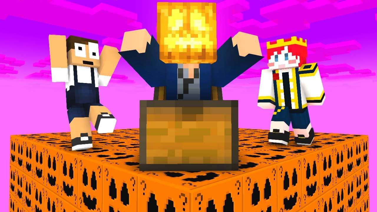 ハロウィンラッキーブロックを壊したらカオス状態に！？【マインクラフト】