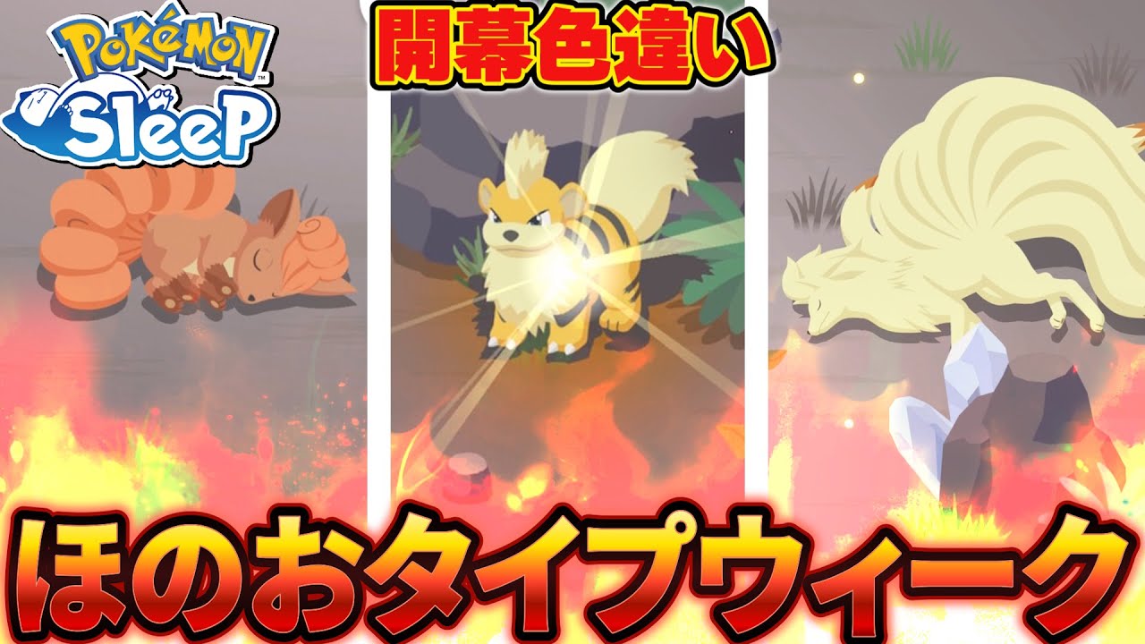 FB60%のほのおタイプウィークでいきなり色違いとロコン系統をリサーチしていく！！【ポケモンスリープ】