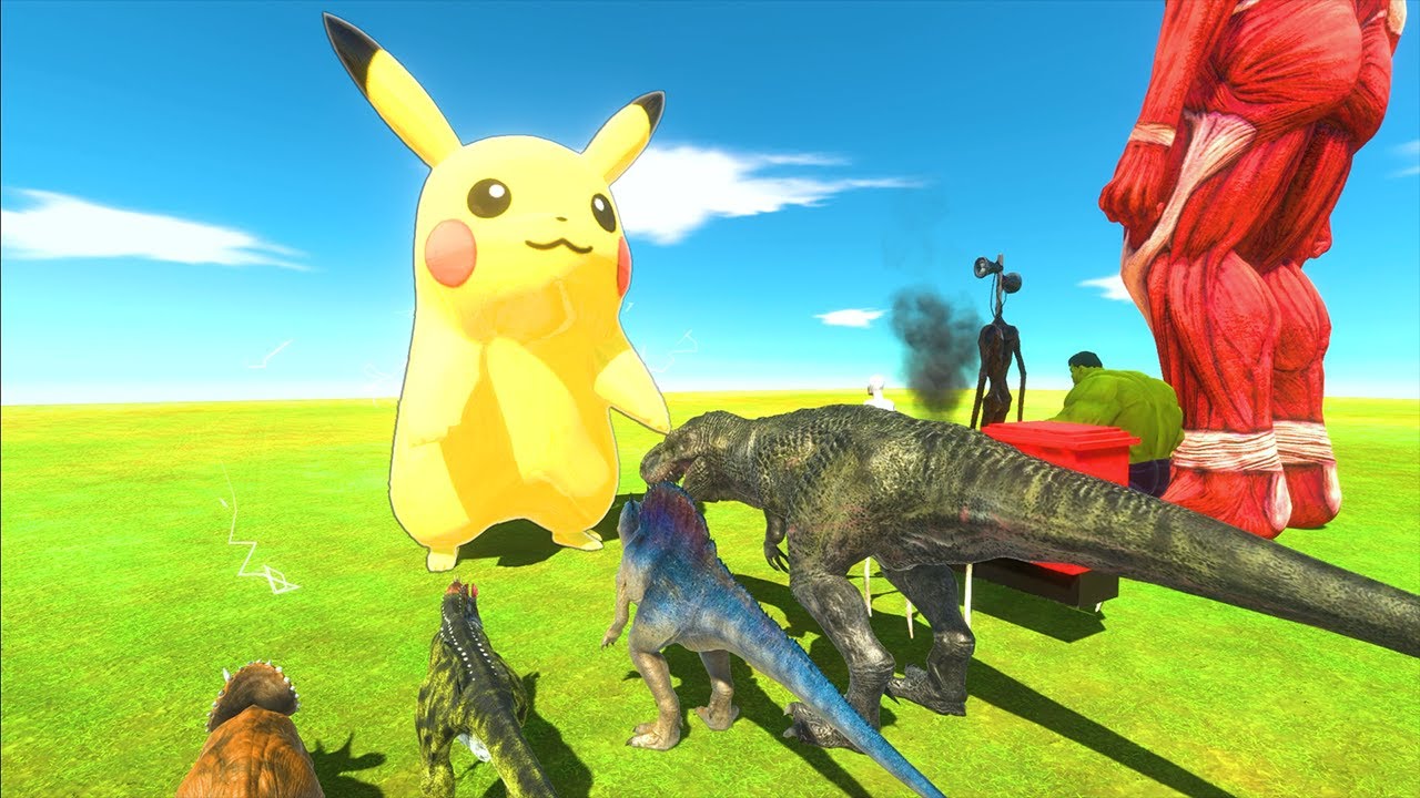 最強のピカチュウvs恐竜やすべての生き物でバトルさせたらピカチュウが強すぎた！ アニマルレボルトバトルシミュレーター
