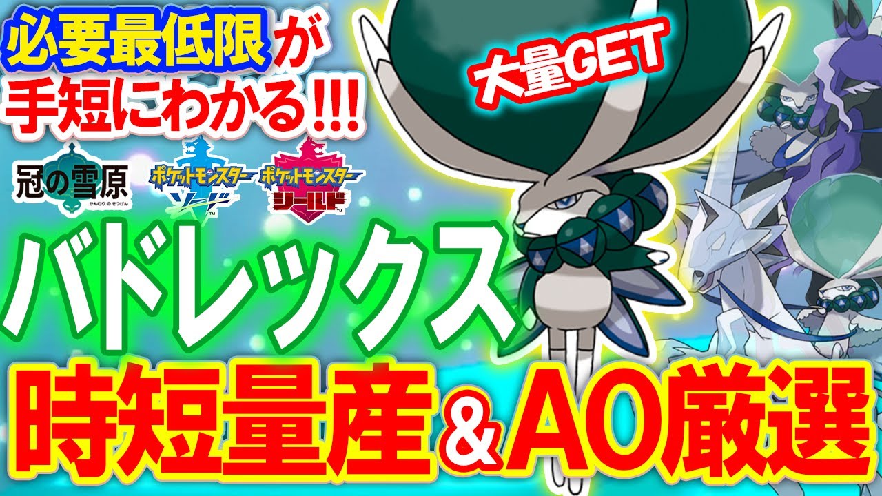バドレックス量産の最短周回テク＆A0厳選 保存版~抑えるべき部分を絞って紹介~【ポケモンSV レギュG 剣盾 ムゲンダイナ/ザシアン】