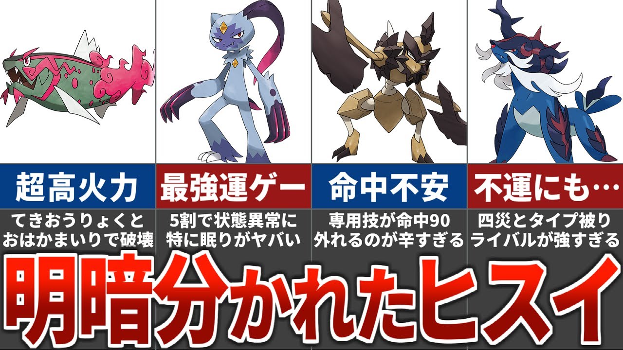 事前評価と比べて大活躍or期待外れだったヒスイポケモンまとめ