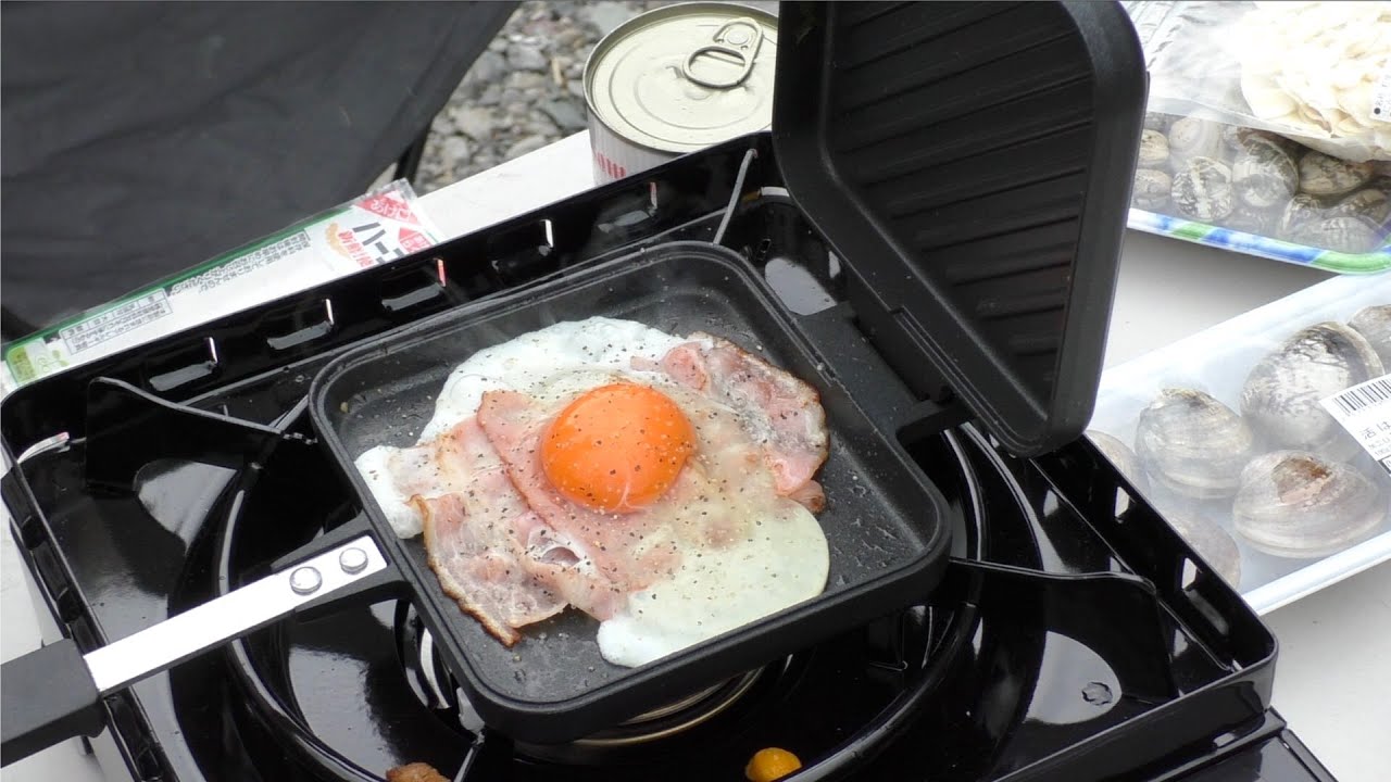 イワタニのタフまるでホットサンド作るだけの動画、キャンプ場で。