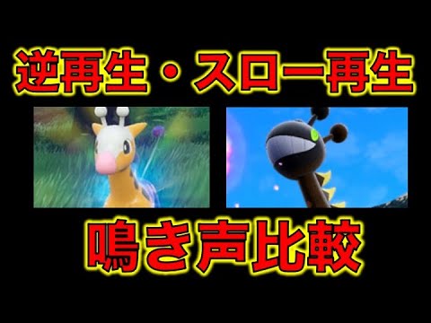 【鳴き声比較】キリンリキとリキキリンの鳴き声を通常再生と逆再生とスロー再生と逆スロー再生で比較してみた！【ポケモンSV】【スカーレットバイオレット】