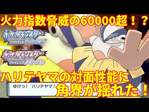 【ポケモンBDSP】火炎玉根性のハリテヤマの火力がバグレベルに強い！タイプ一致インファイトの火力指数が脅威の50000オーバー！【ダイパリメイク】