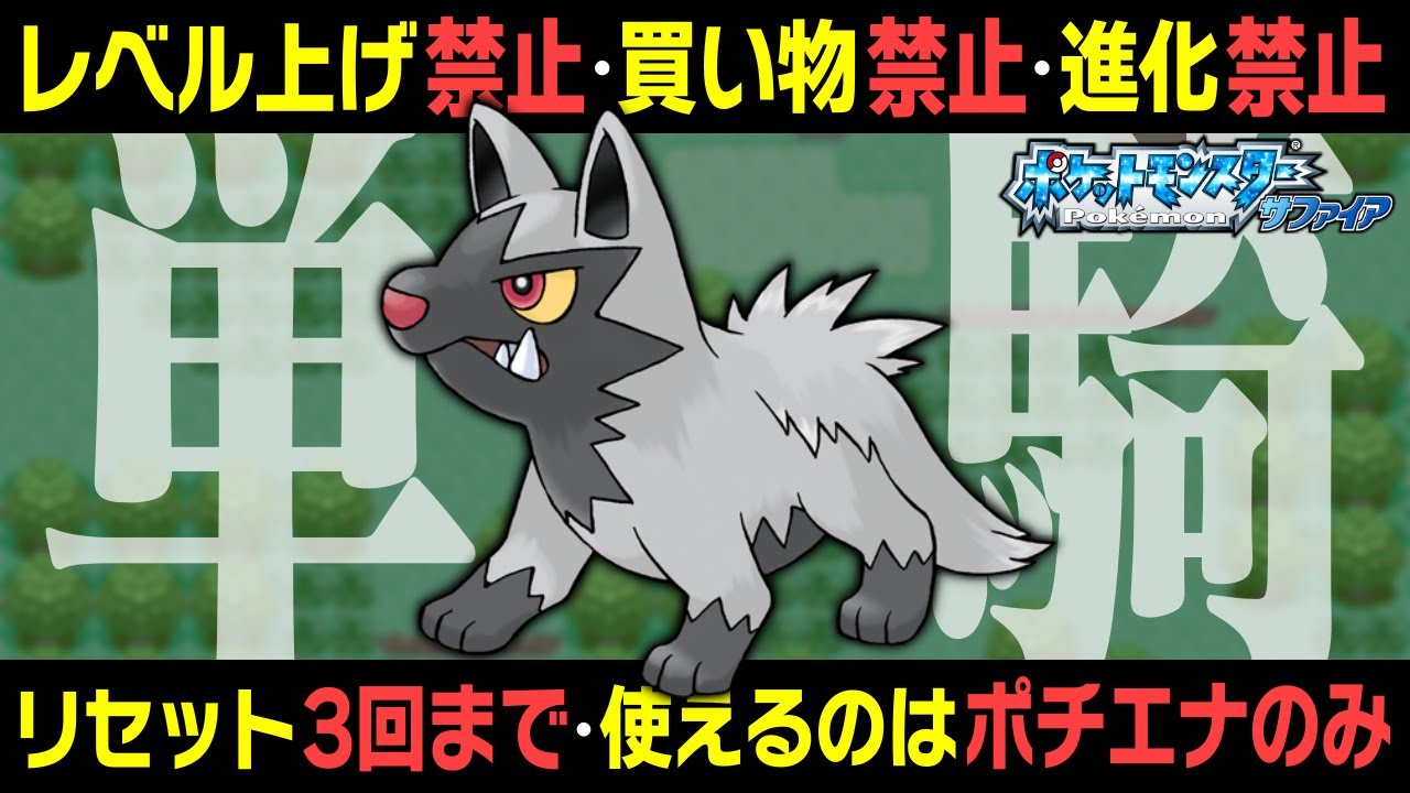 ポチエナ1匹だけでクリアしたいんじゃ！！【レベル上げ/買い物/進化禁止】