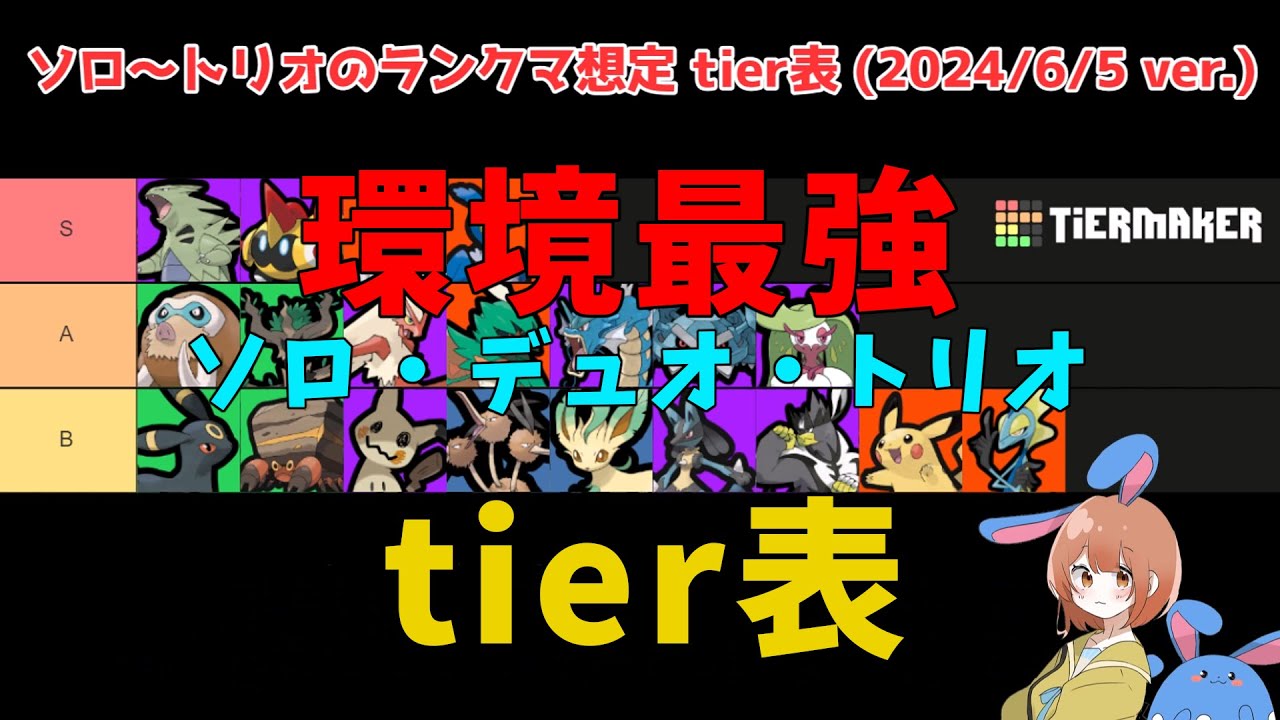 現環境ランクマで強いポケモンtier！ソロからトリオまでのトップ20を独断と偏見で徹底解説！の巻【ポケモンユナイト】【詳細解説641】