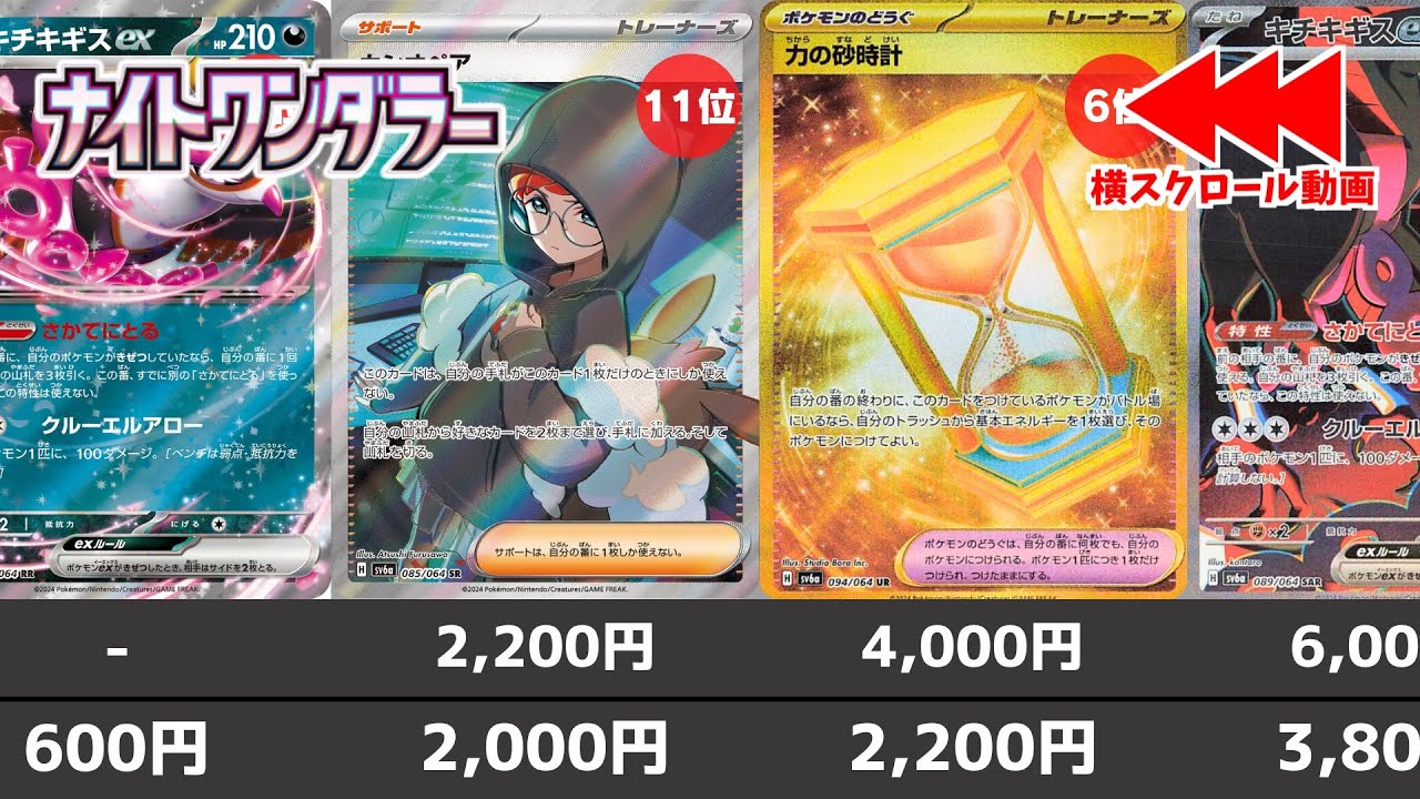 【ポケカ】 新弾「ナイトワンダラー」当たりカード価格相場ランキング 発売日夜 AR/SR/SAR/UR+α キチキギスexが意外に高額…？【ポケモンカード】Night Wanderer
