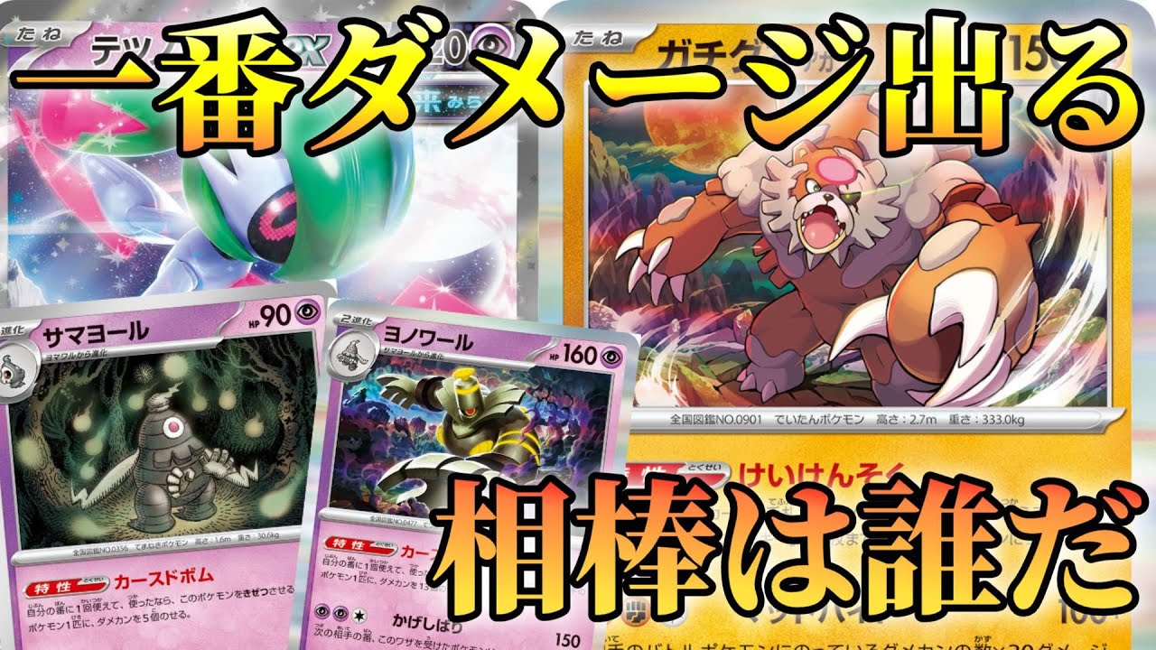 【ポケカ】ガチグマで一番ダメージ出せる相棒は誰なのか考える！［デッキ作り/1人回し/生配信］
