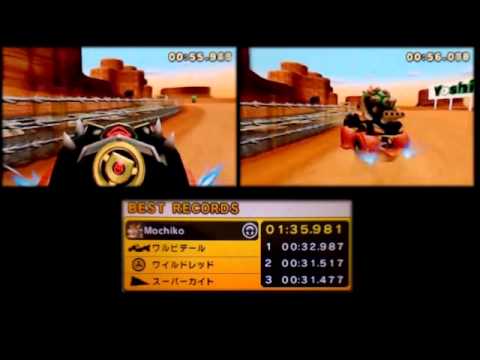 マリオカート７　TA　６４カラカラさばく[01:35.981]（ジャイロ）