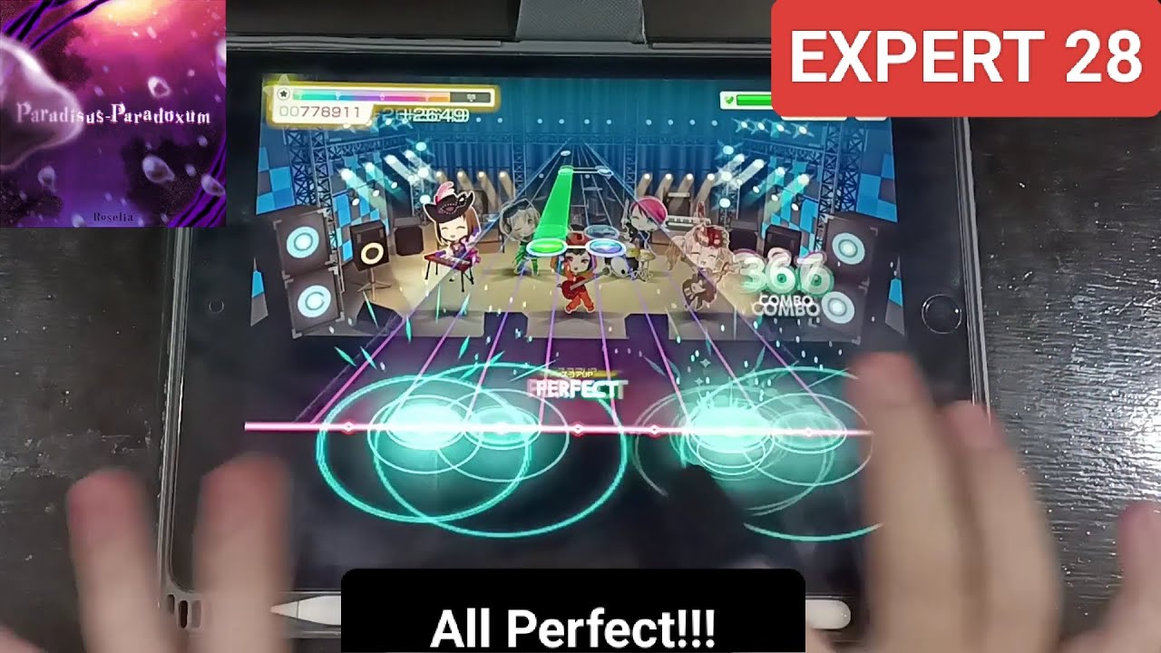 [バンドリ/ガルパ]　Paradisus-Paradoxum - [Expert 28]「手元動画/All Perfect」
