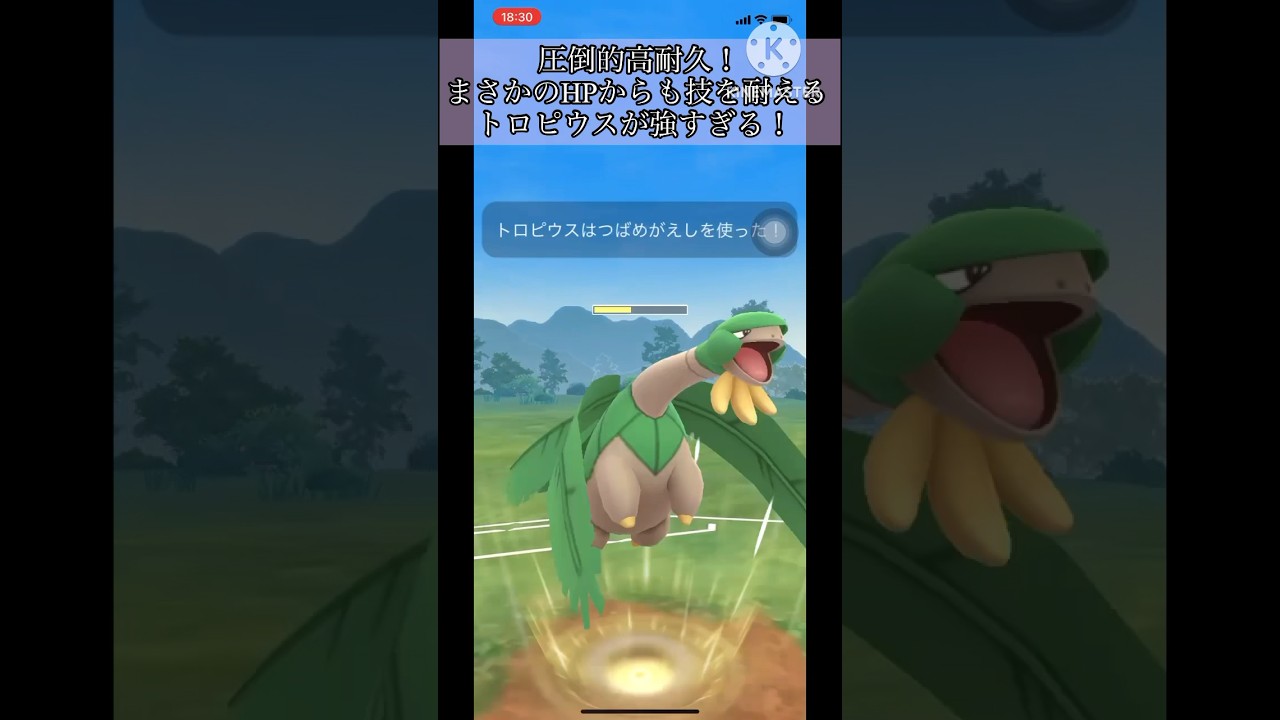 【#ポケモンgo】圧倒的高耐久！まさかのHPからも技を耐えるトロピウスが強すぎる！#goバトルリーグ#gbl