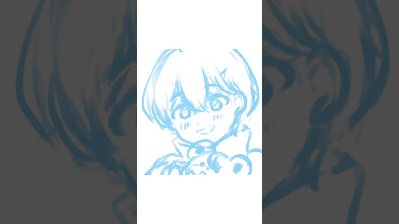 【イラスト】男の子とヒメグマ 【メイキング】