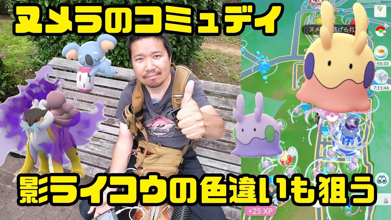 【ポケモンGO】100出た！ヌメラのコミュデイ、影ライコウ出現多し！初色違いを狙う