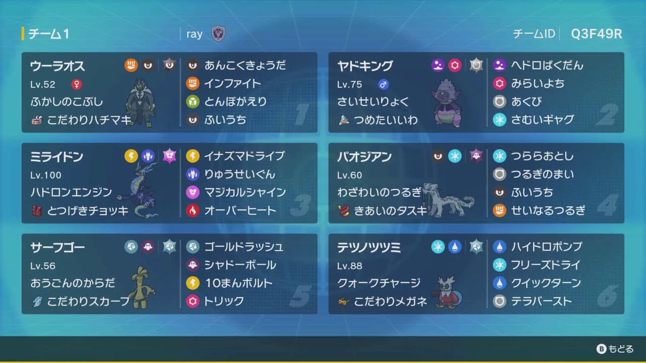 ポケモンSV シングルバトル ガラルヤドキングと愉快な脳筋達で目指せマスボ級 到達回