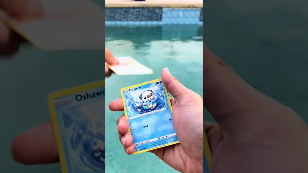 Do Not Throw Pokémon Cards Into The POOL! #shorts