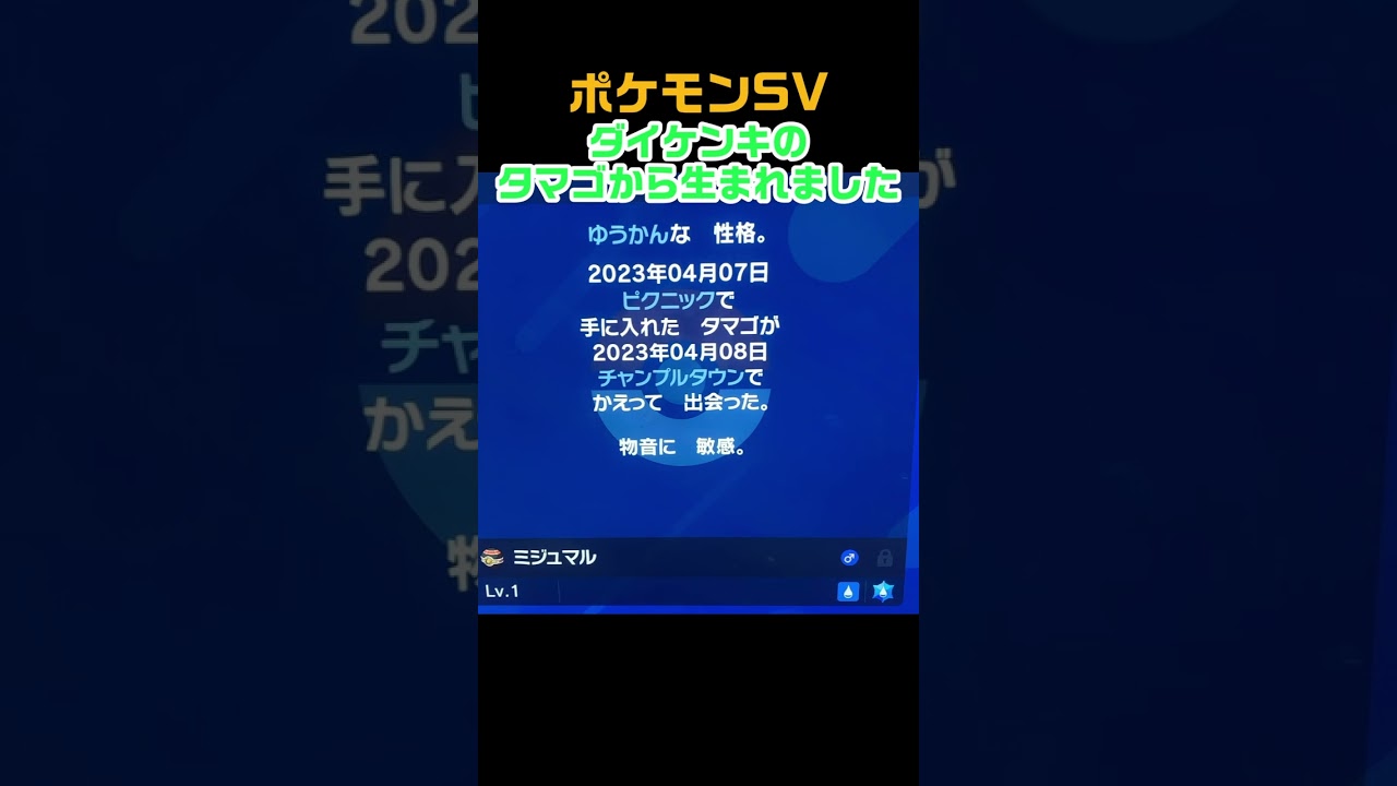最強のダイケンキのタマゴから色違いミジュマル　#shorts　ポケモンSV