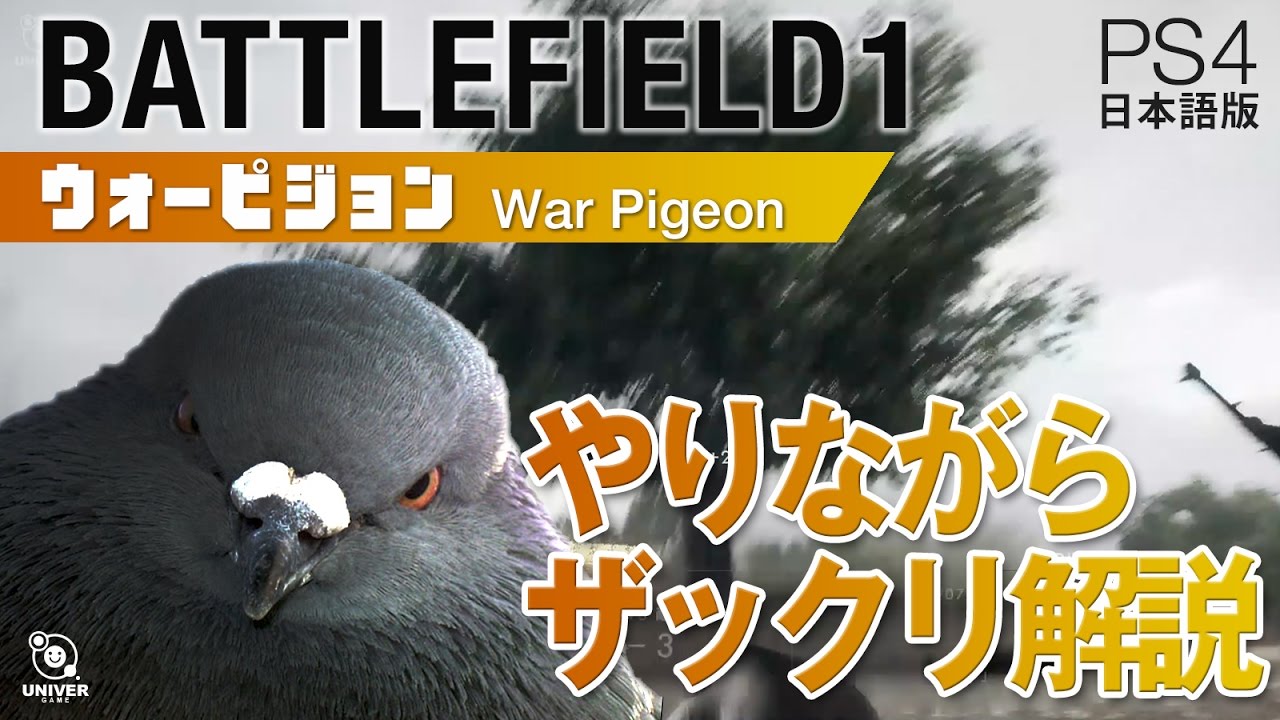 BF1 バトルフィールド1 ウォーピジョン 実況 解説 ハト飛ばすシーンあり PS4  鳩