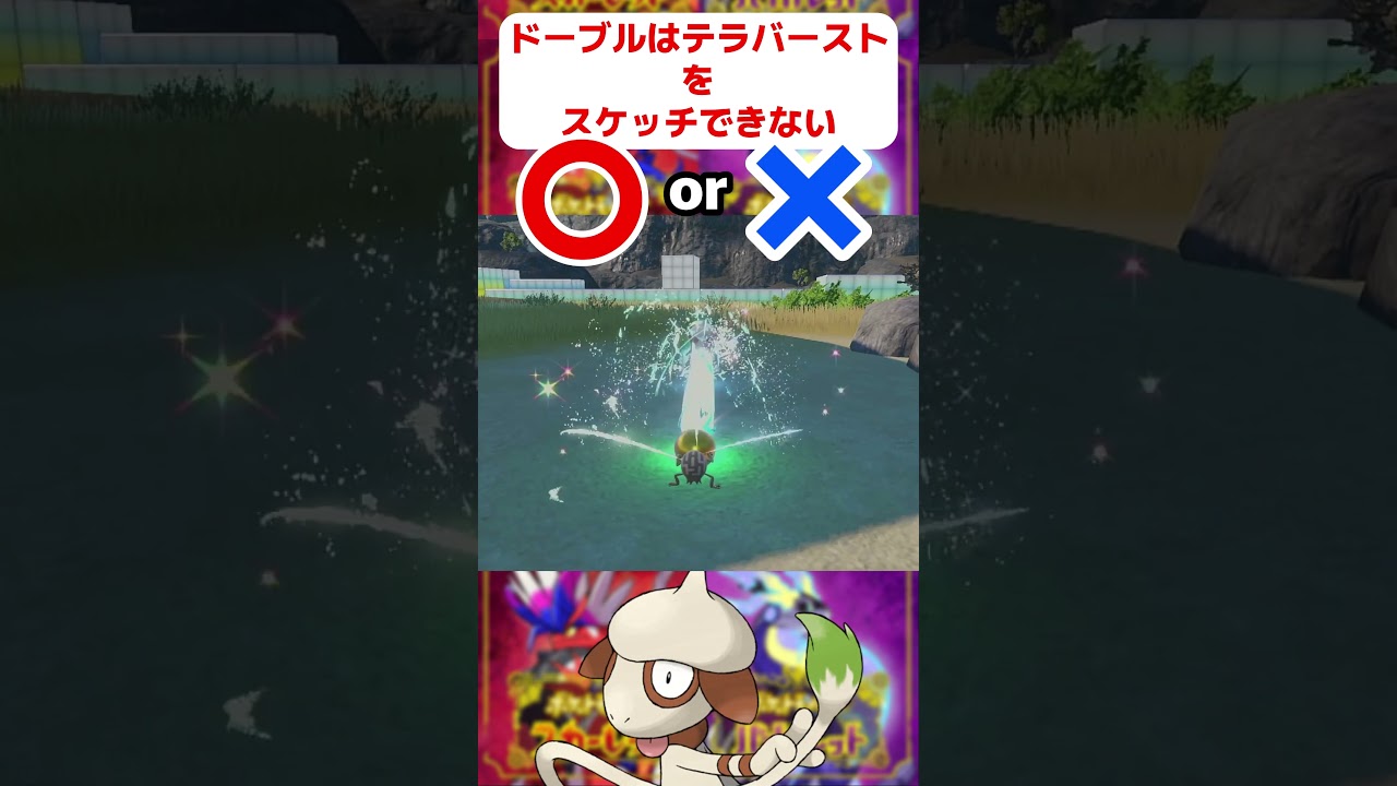 【〇×クイズ】ドーブルはテラバーストをスケッチできない　#shorts #shortvideo #funny #ポケモンsv
