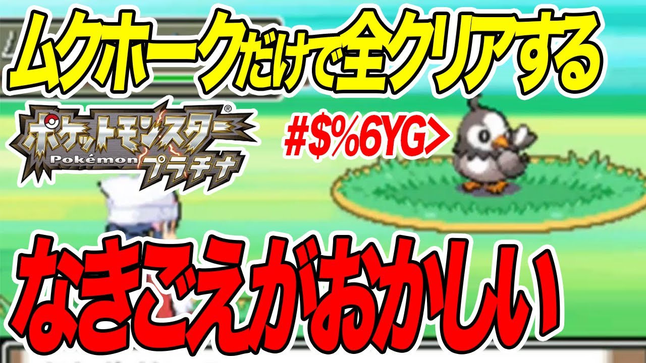 #2 ムクホーク1匹だけで全クリアするポケモンプラチナ 【なきごえがおかしい】