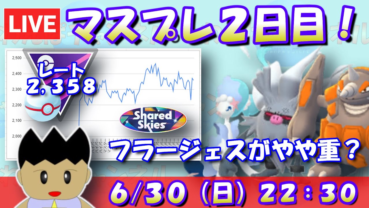 マスタープレミア２日目！引き続き昨日のドサイドンパーティーで！！レート2,358～【マスタープレミア】【ポケモンGO】【GBL】