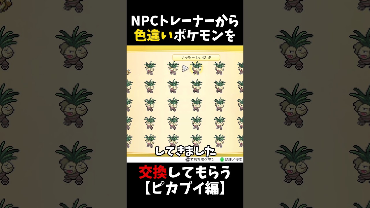 NPCトレーナーから「アローラナッシー」の色違いを交換してもらう【ピカブイ】
