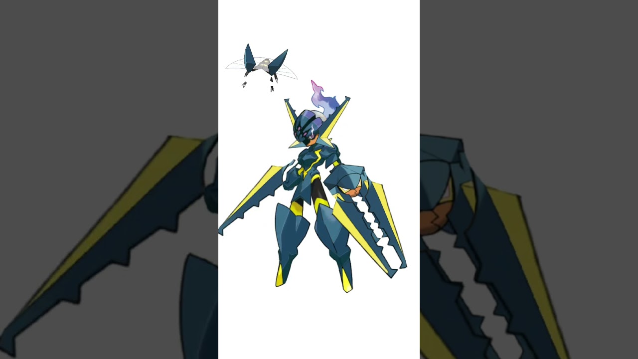 ソウブレイズ＋クワガノン合成。超電磁砲アーム　#ポケモンフュージョン #改造ポケモン  #伝説のポケモン #最強ジュカイン #pokemon