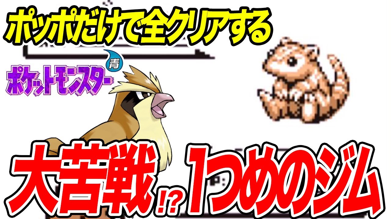 #2 ポッポだけで全クリアするポケモン青【ニビシティ到着！】