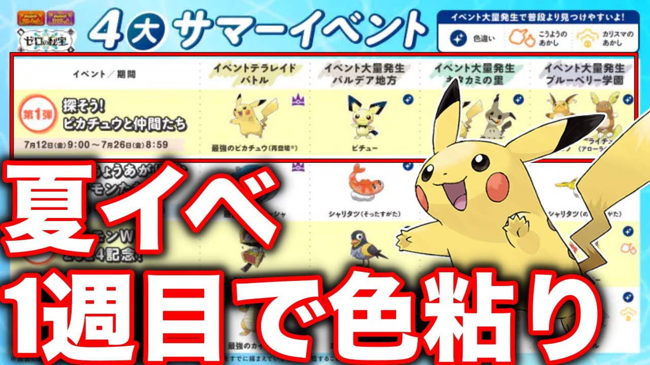 【義務】サマーイベントがしょぼい？？？←義務だから激レア『アローラライチュウ』とか色粘りしないか？？？【ポケモンSV/レジェンズZA】