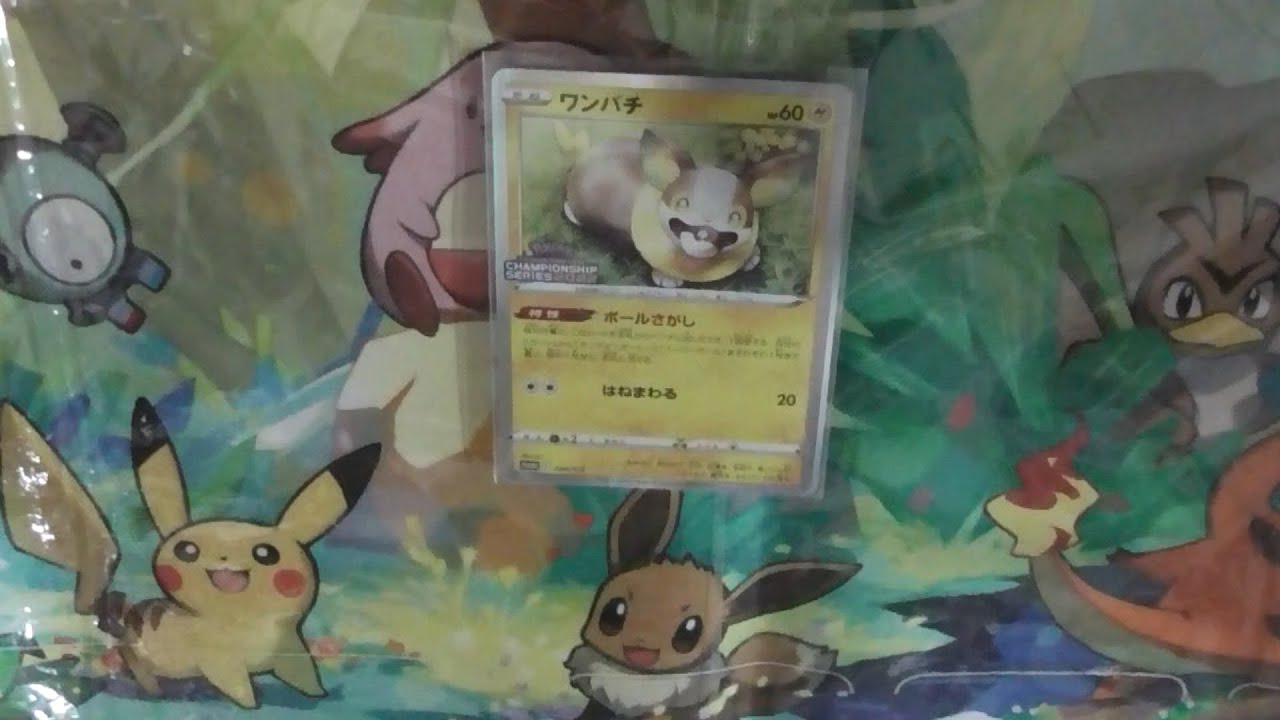 ポケモンカードゲーム横浜チャンピオンズリーグに参加賞でもらえるワンパチとランダムのエネルギーを開封！！