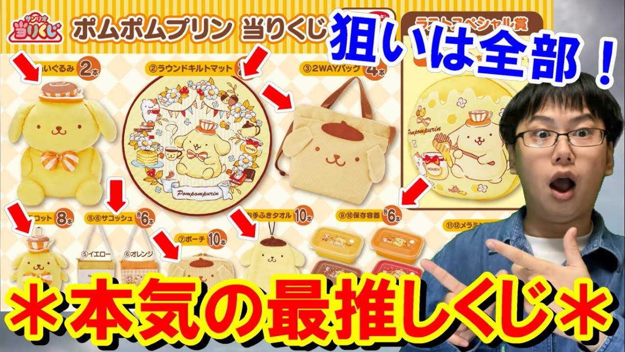 【サンリオ当りくじ】待ちに待った最推しプリンくん！しかし初っ端事件が起こる!? 今回は〇万円分引いていきます!!!!!【一番くじ/ポムポムプリン/ミニストップ カフェ気分くじ♪】