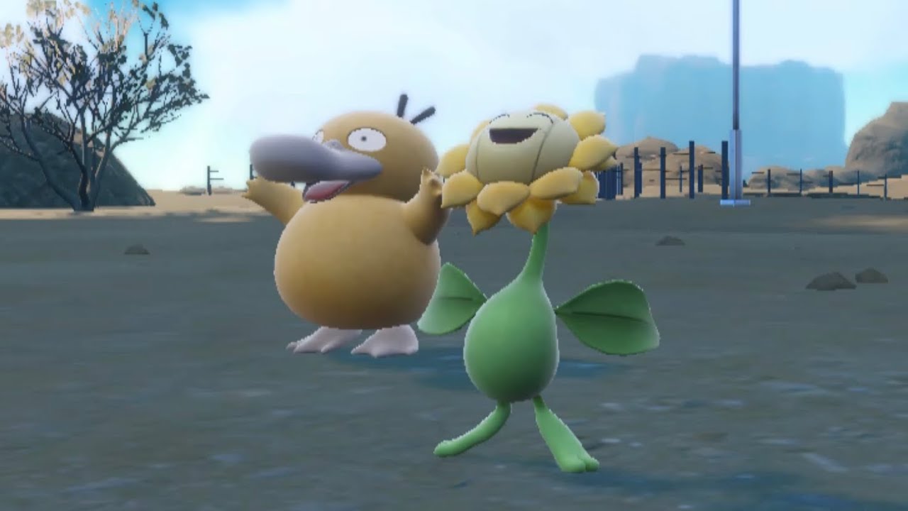 ポケモンバトルを観戦している野生のコダックがかわいい　#ポケモンsv
