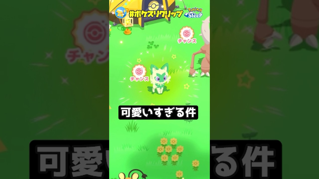 食材確率盛り『色違いニャオハ』とピンクミニリュウの性能が可愛らしい【ポケモンスリープ】#ポケスリクリップ #shorts