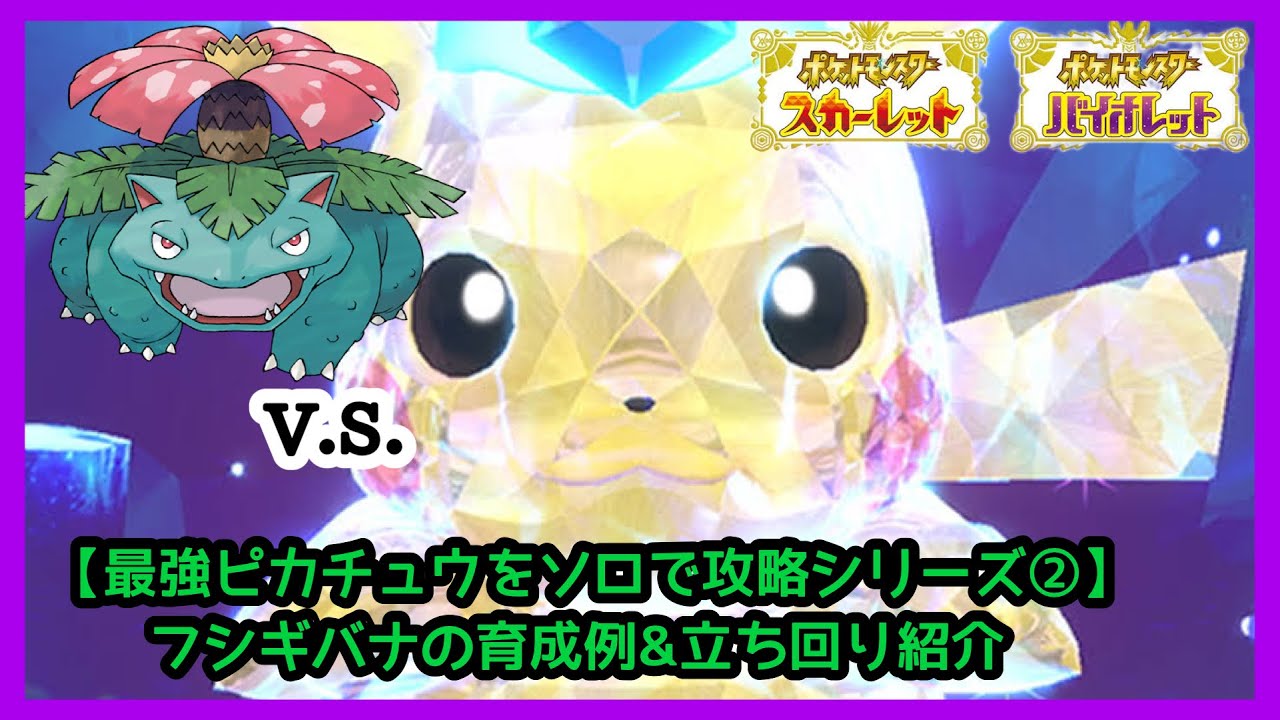 【最強ピカチュウレイド攻略】何でもできるフシギバナの育成例と立ち回りを紹介します！（ソロ/マルチでおススメ）