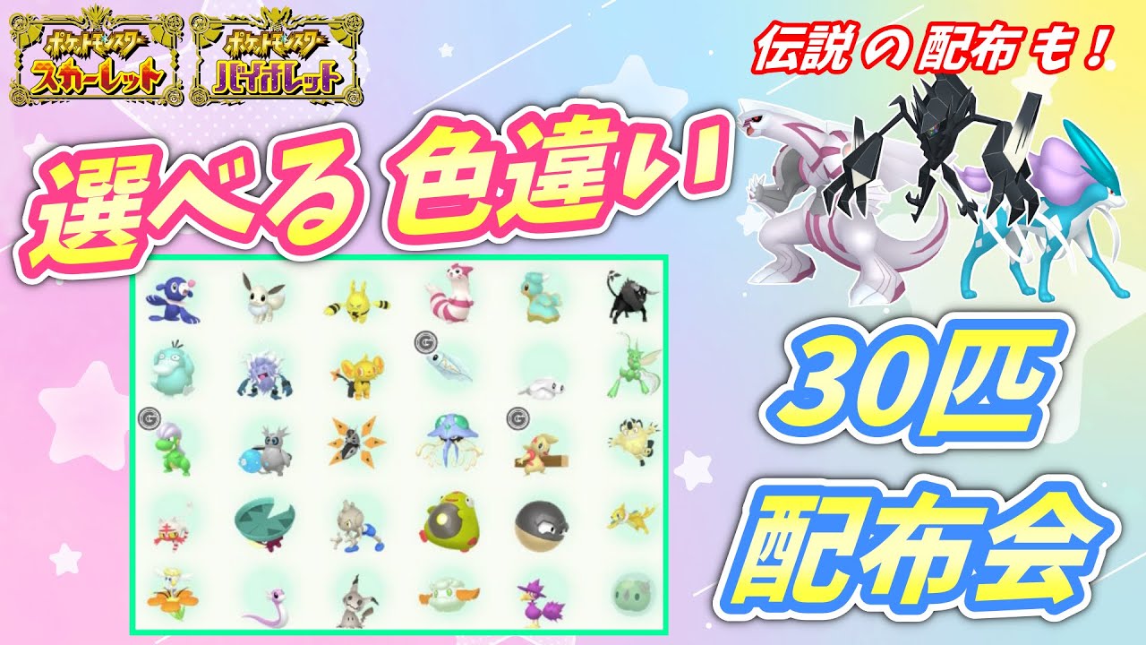 リスナー産！選べる色違い30匹 配布会！ネクロズマなど伝説配布も！【ポケモンSV】