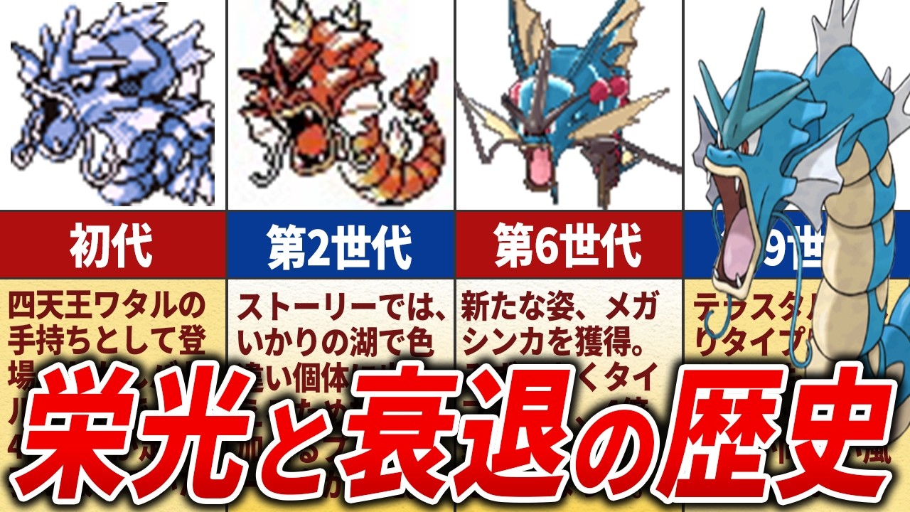 【成り上がり】ギャラドスの歴史を徹底解説【歴代ポケモン】
