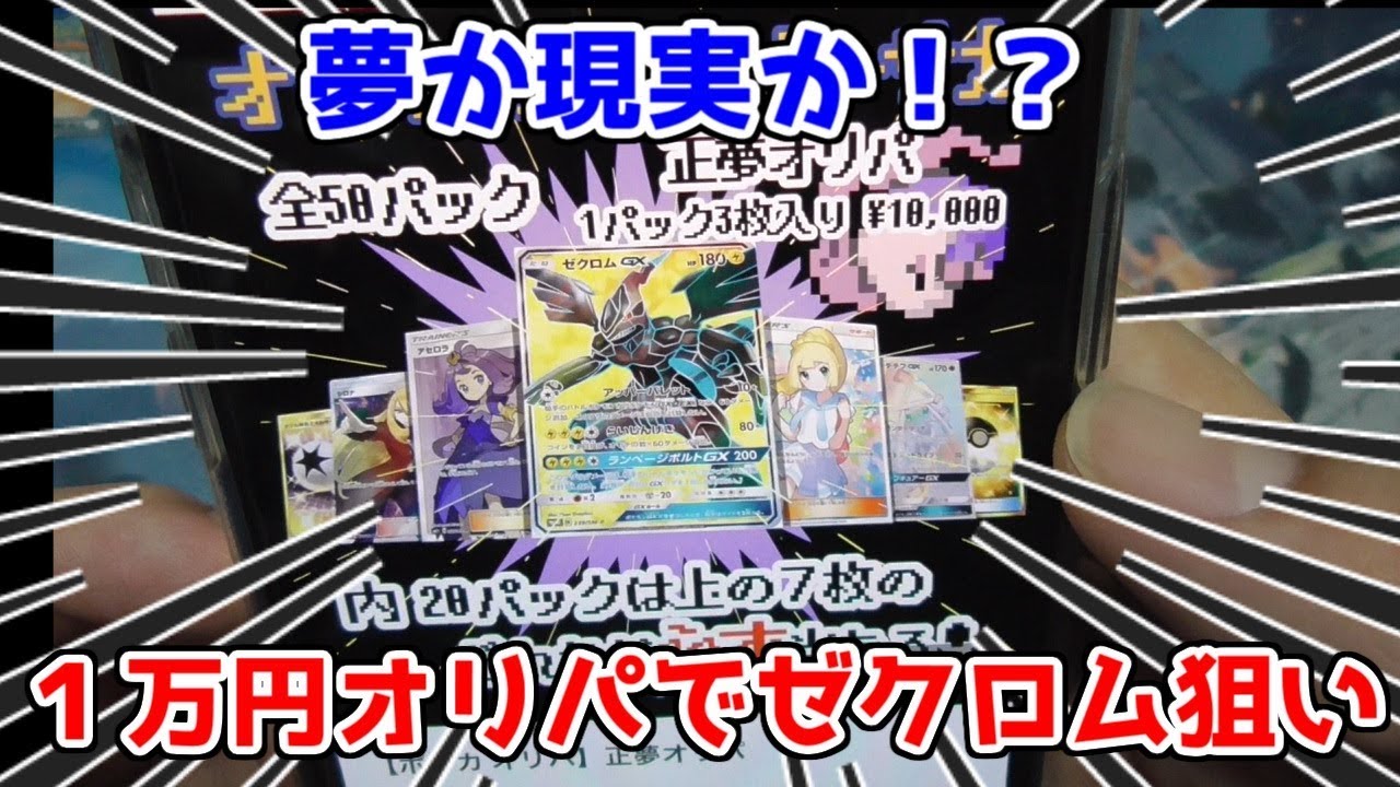 【ポケモンカード】ゼクロムSRやがんばリーリエが当たる！？　１万円オリパを２パック開封してみた！
