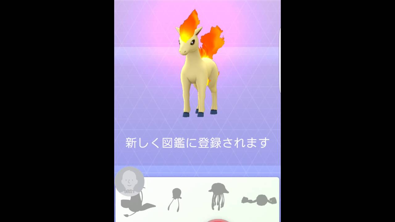 ポケモンGO　ポニータ捕まえた