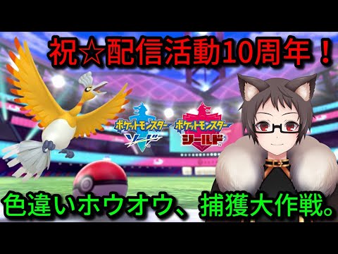 祝☆配信活動10周年！サーナイト好き猫VTuberがポケモン剣盾、ダイマックスアドベンチャーで記念にホウオウの色違いをGETだぜしたい！【ポケットモンスター ソード・シールド】