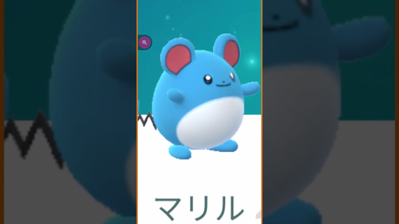 ＃shorts◇野性→野生のマリル＊ジョウト地方No.0183　みずねずみポケモン＃380