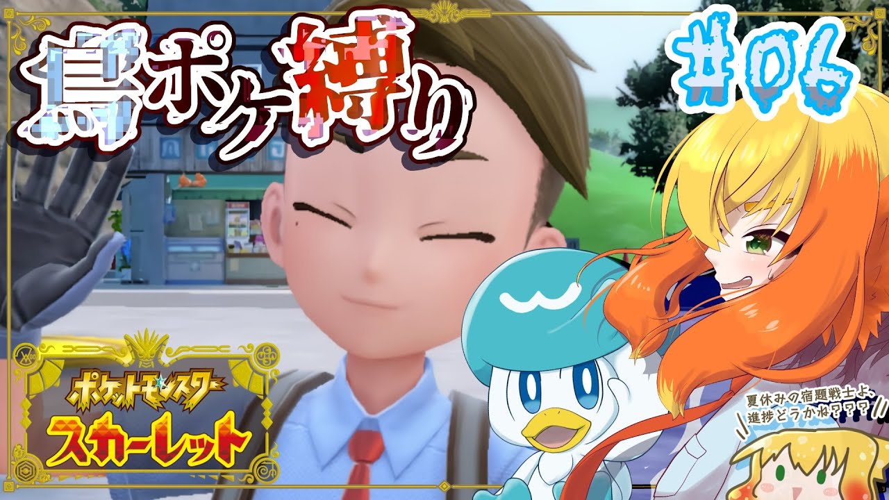 【ポケモンスカーレット 鳥縛り】僕はヨダカ！見た目が鳥ポケモンのキチキギスをゲットしたいです！ = 戦闘不能禁止エリアで倒されたら即終了 = #06【鳥詩ペタ】【オカメインコ冒険者Vtuber】