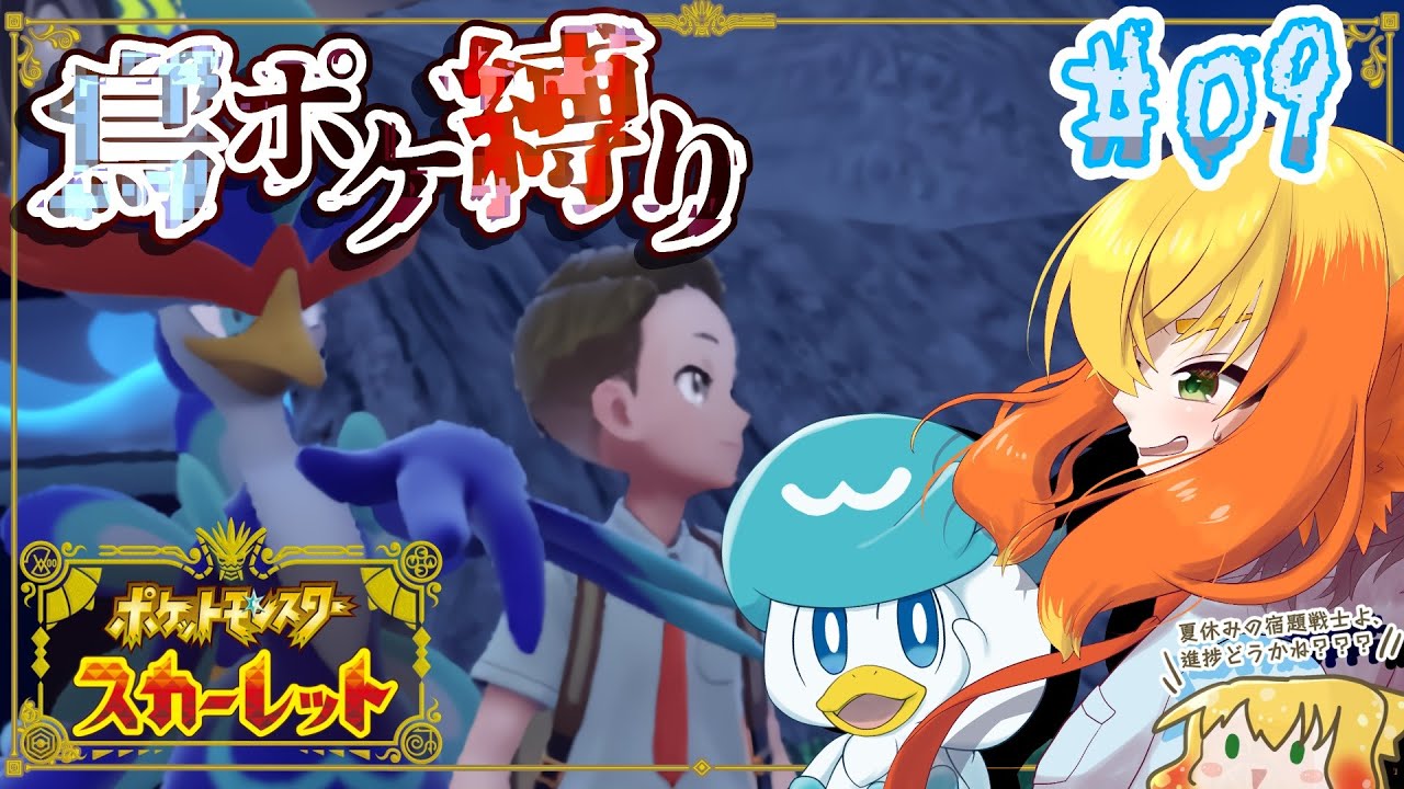 【ポケモンスカーレット 鳥縛り】僕はヨダカ！ゼイユから推薦されたので準備してから向かいます！ = 戦闘不能禁止エリアで倒されたら即終了 = #09【鳥詩ペタ】【オカメインコ冒険者Vtuber】