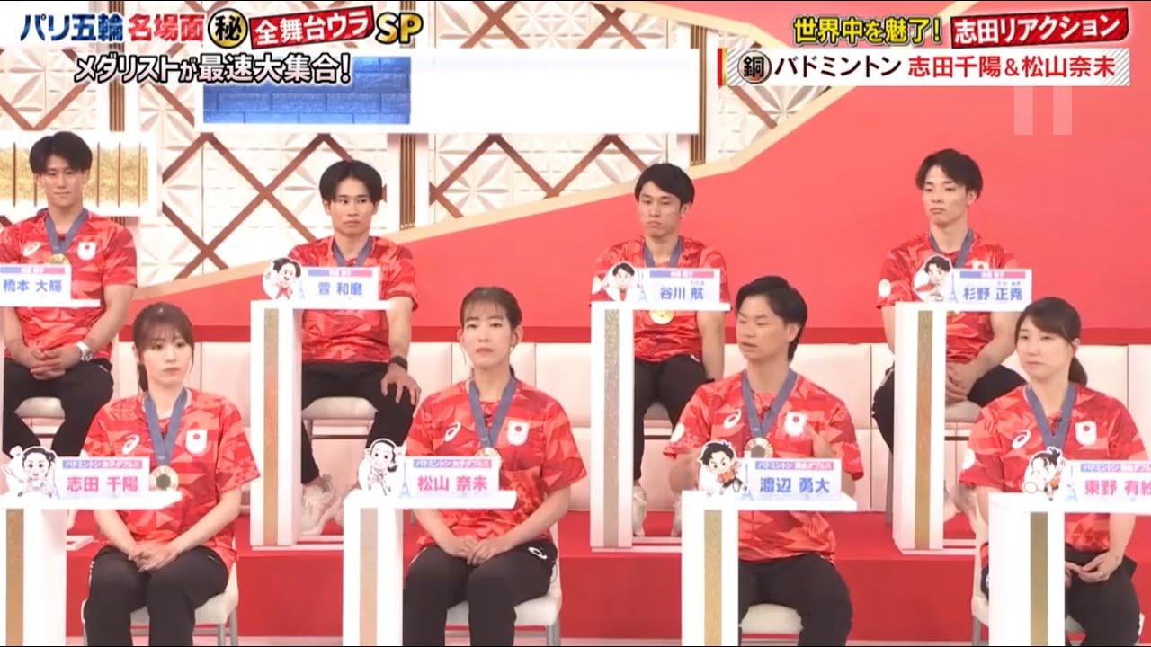 サンドのパリ五輪総集編　メダリストが最速大集合!名場面[秘]全舞台ウラSP 志田千陽  阿部一二三 2024