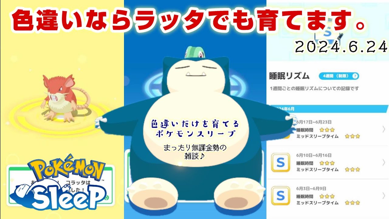 【ポケモンスリープ】色違いならラッタでも育てます。【色違いだけを育てる！まったり無課金勢】