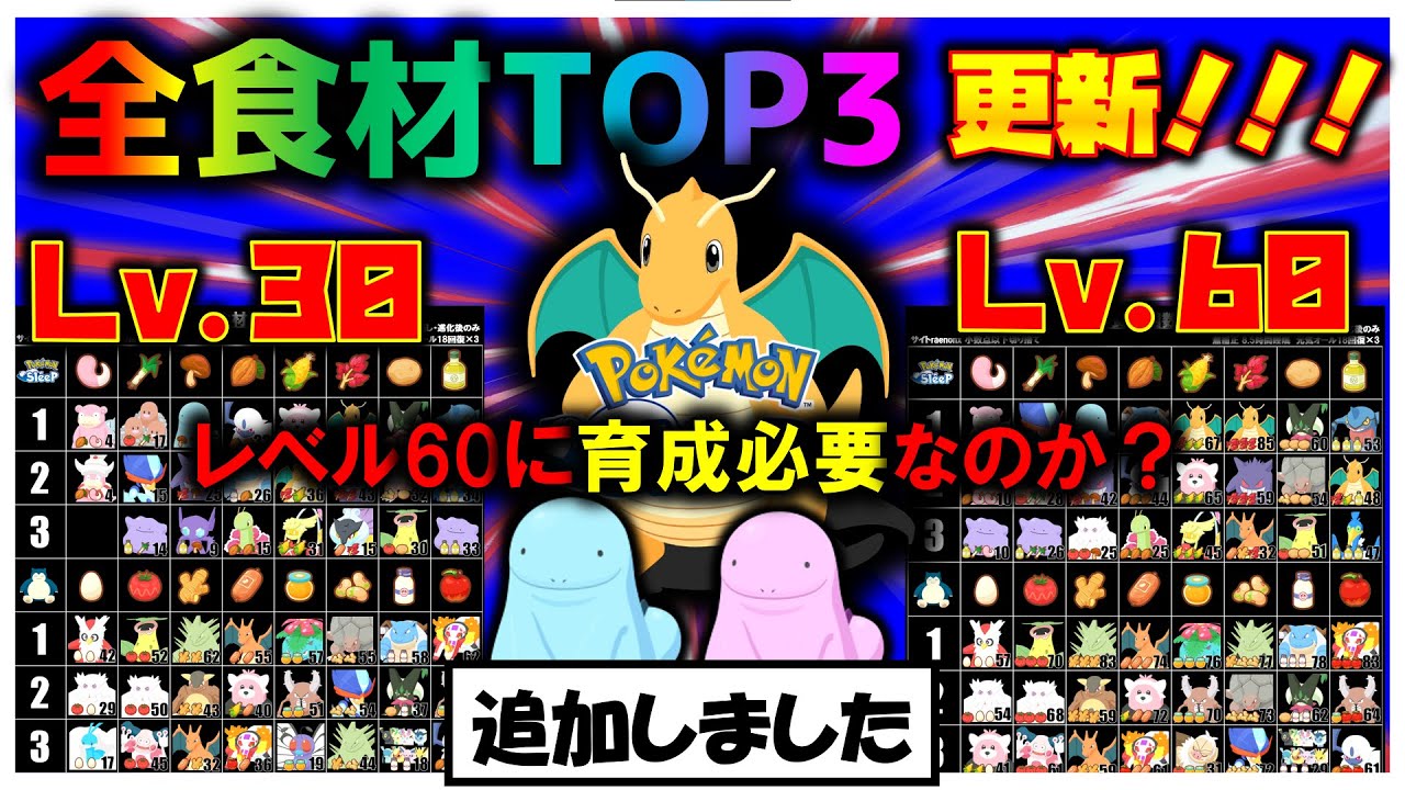 【環境変化！？】ヌオーの詳細判明したので全食材TOP③更新！！レベル60までの育成についても【ポケモンスリープ /Pokémonsleep】