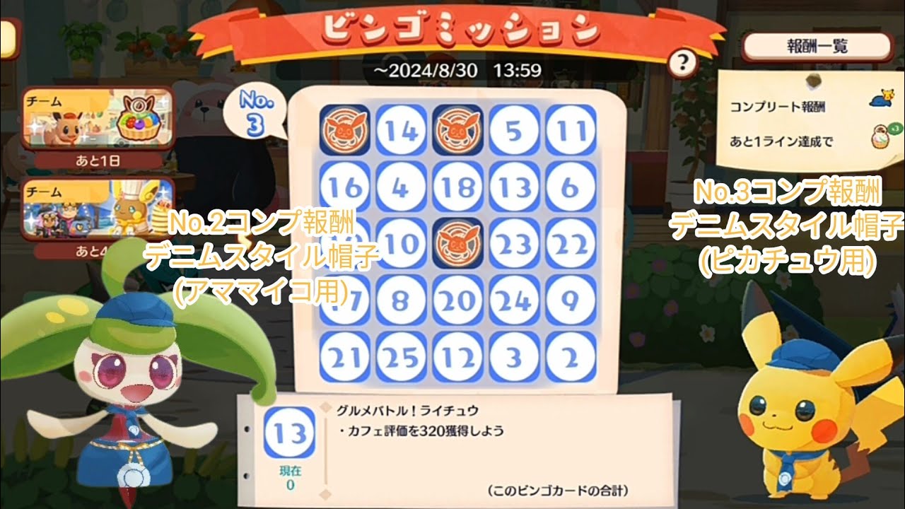 ポケまぜ パンケーキシェフアローラライチュウイベントのビンゴミッション No.1~No.3內容&報酬 / 寶可繽紛趣 鬆餅主廚阿羅拉雷丘活動的賓果任務 No.1~No.3內容&報酬 / Pokemon