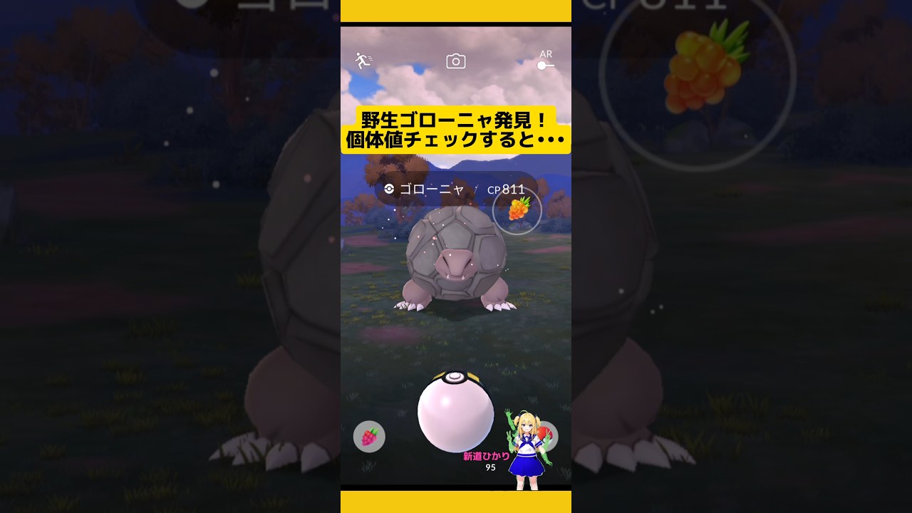 野生ゴローニャ、カイリキー発見！個体値チェックした結果！#ポケモンgo #野生レア #ゴローニャ#カイリキー #進化系#pokemon #新道ひかり