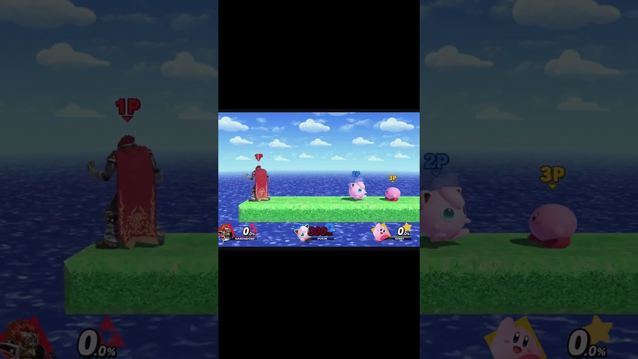 プリンちゃん！あぶなーい！ガノンの烈鬼脚をよけれたのに…！【スマブラSP】#スマブラsp #検証 #きほんはまる