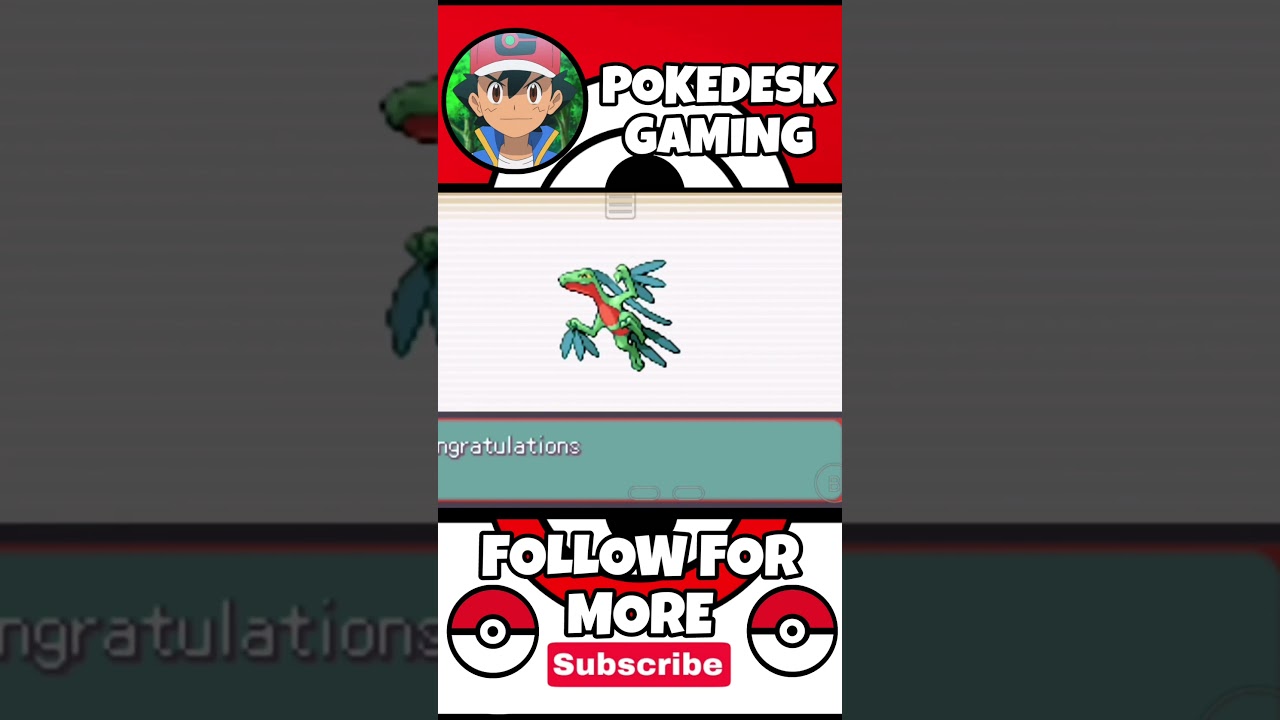 TREECKO EVOLUTION TO GROVYLE🔥🔥|POKEMON EMERALD #shorts #pokemon