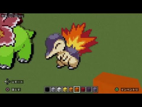 ［マイクラ］黙々とヒノアラシを作る［ポケモンドット絵］