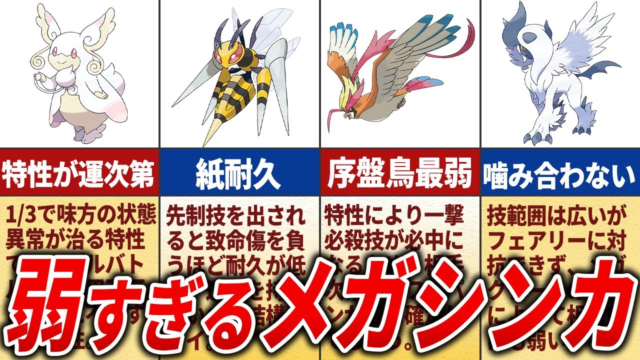 メガシンカ最弱ランキングTOP15